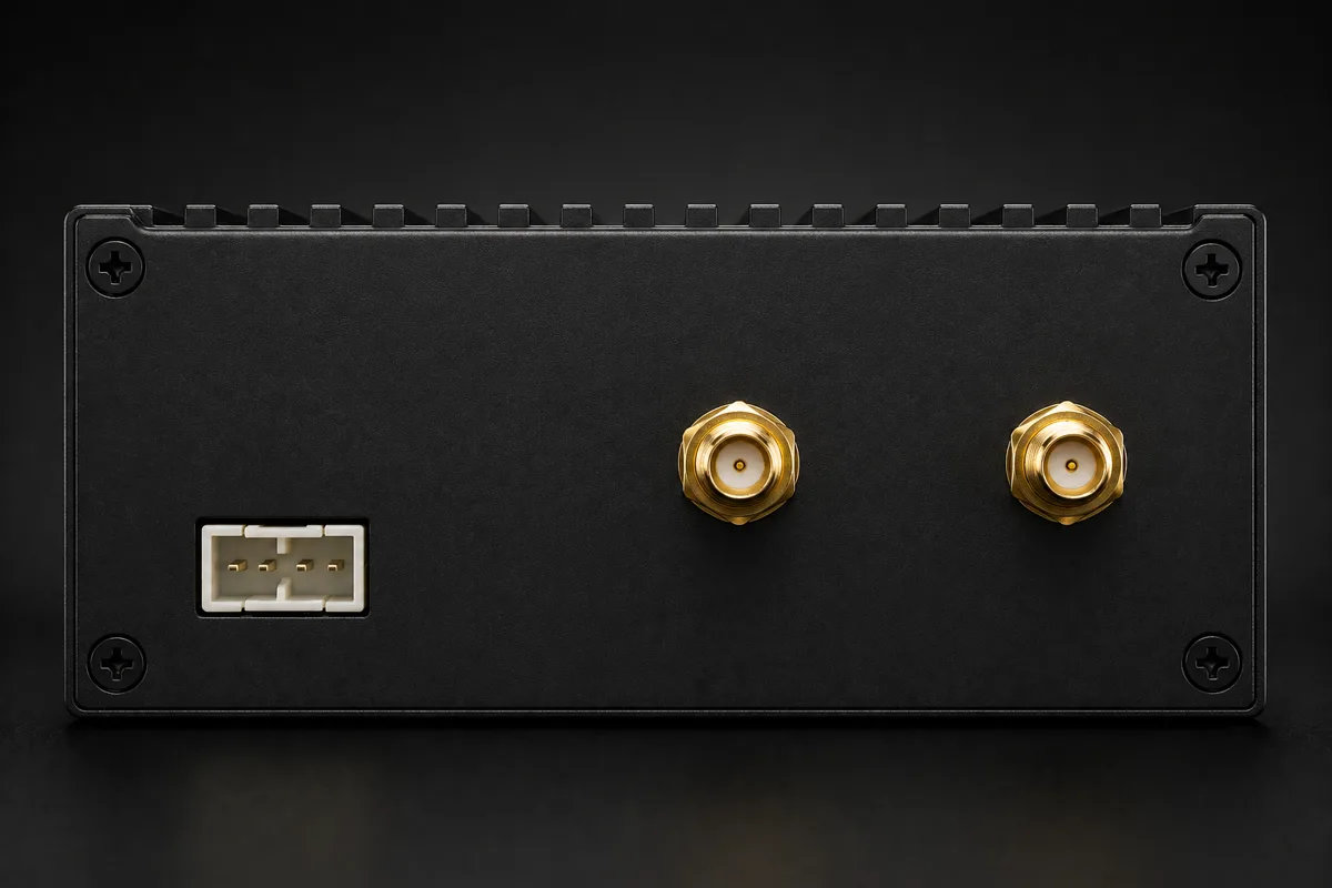 Side connector close-up of Rebhu Radio CY-2